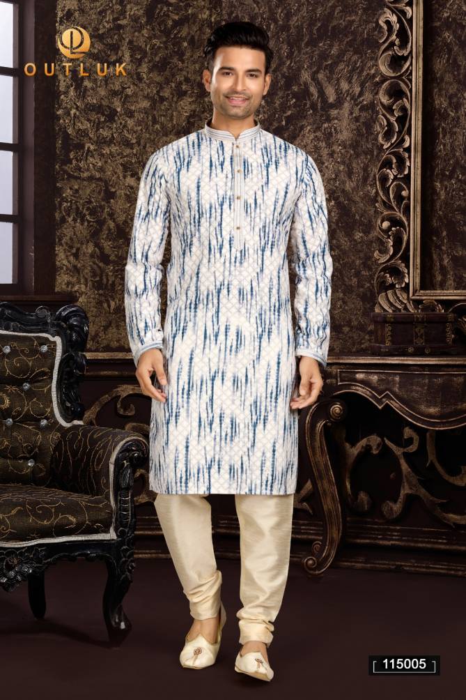 Outluk Designer Festive Wear Mens Kurta Pajama Wholesale Market In Surat
